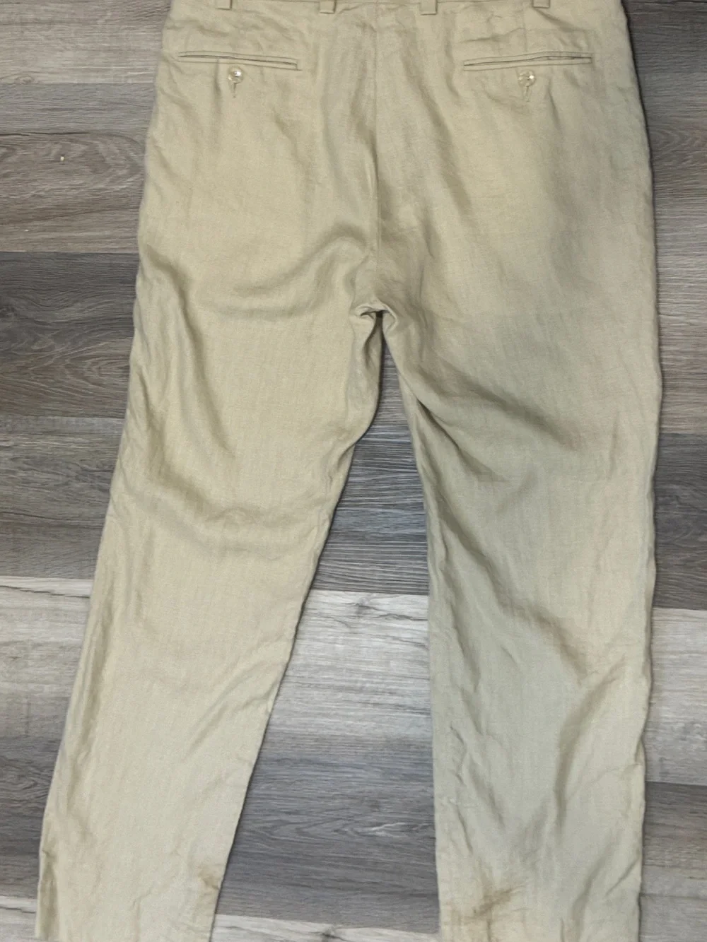 Men's Classic Beige 100% Linen Pants